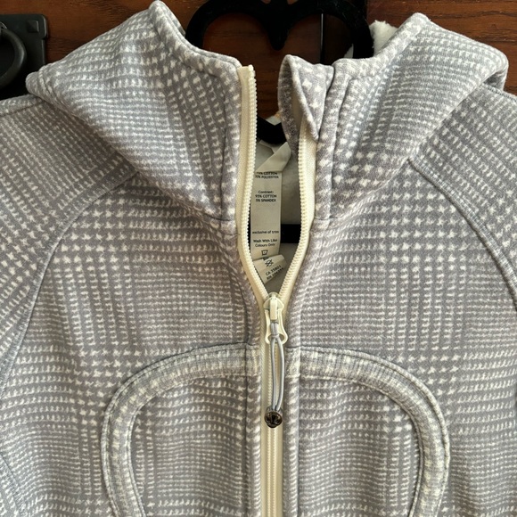 Lululemon Scuba Hoodie Glen Check Polar Cream Silver Slate Size 4 - Picture 4 of 8
